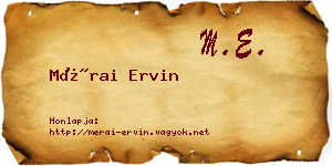 Mérai Ervin névjegykártya
